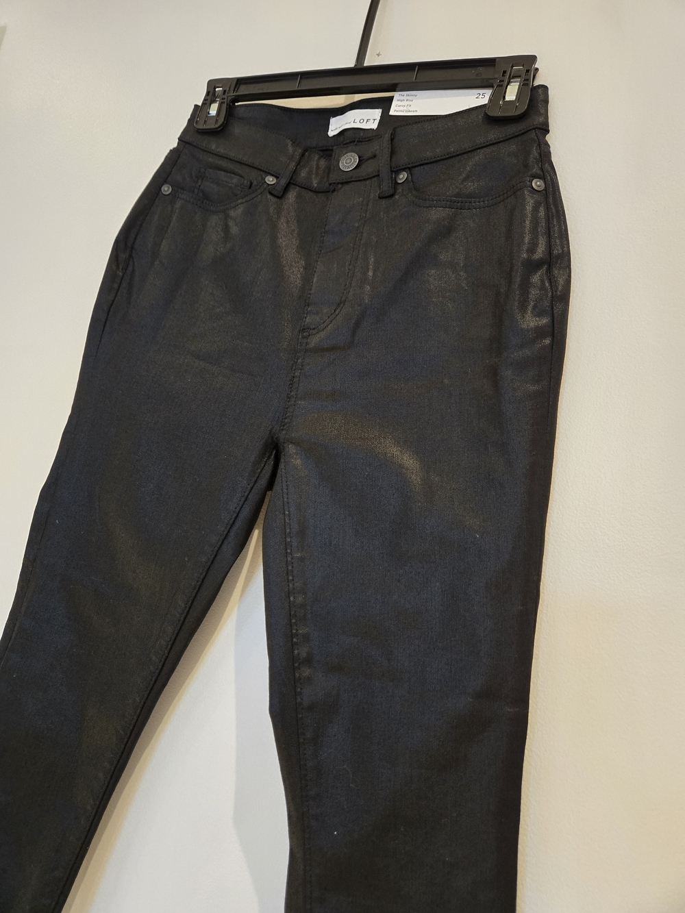 LOFT Women  Black Coated Slim Jeans